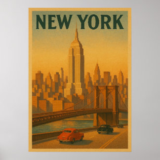 affiche de new york city, nyc skyline art, manhatt