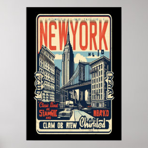 affiche de new york city, nyc skyline art, manhatt
