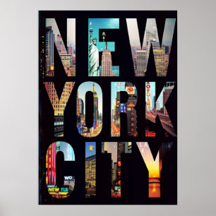 affiche de new york city, nyc skyline art, manhatt