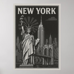 affiche de new york city, nyc skyline art, manhatt