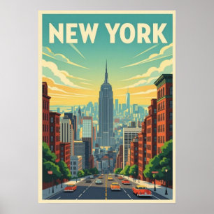 affiche de new york city, nyc skyline art, manhatt