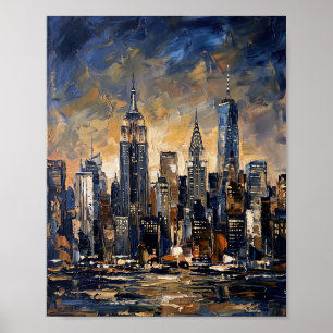 Affiche de New York Luxe Peinture à l'Huile Abstra
