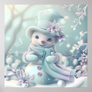 Affiche de Noël Dreamy Snowman
