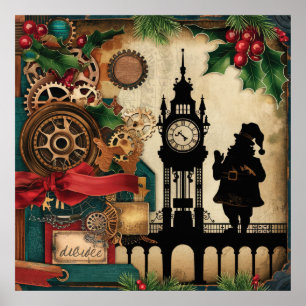 Affiche de Noël Steampunk