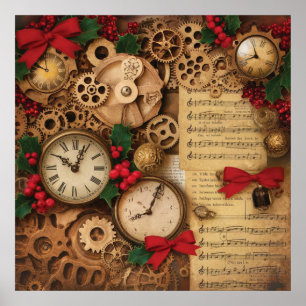 Affiche de Noël Steampunk