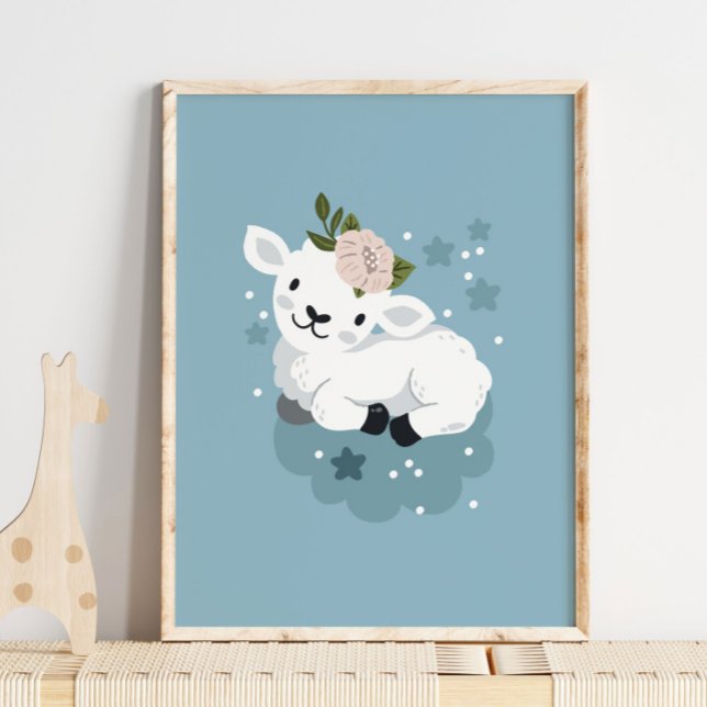 Affiche de nom d'animal de mouton bébé | Décoratio (Créateur téléchargé)