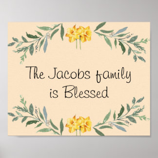 Affiche de nom de famille béni