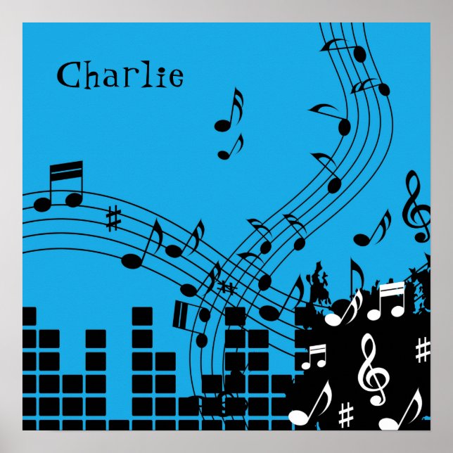 Affiche de nom personnalisé de l'illustration de m (Devant)