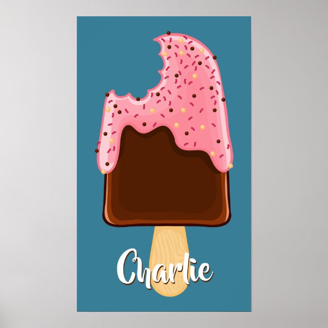 Affiche de nom personnalisé du chocolat Popsicle (Devant)