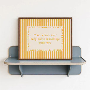 Affiche de note de musique jaune - Cadeau personna