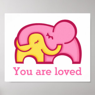 Affiche de nounou éléphant vous êtes aimé