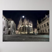 Affiche de nuit de Prague St.Vitus Cathedral East
