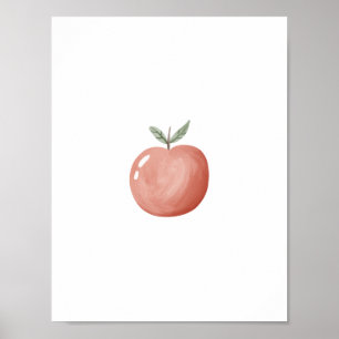 Affiche de nurserie de fruit de pomme rouge d'aqua