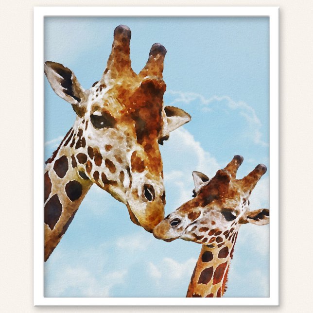 Affiche de nurserie de girafes mignonnes (Créateur téléchargé)