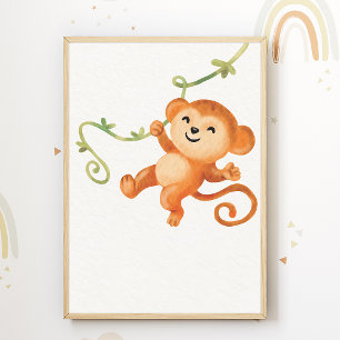 Affiche de nurserie de singe mignon décoration de 