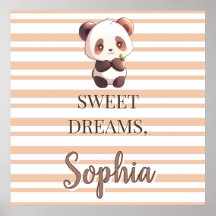 Affiche de nurserie panda, décoration murale avec