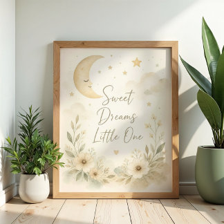 Affiche de nurserie pour bébé « Doux rêves petit(e