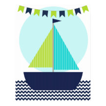 Affiche de nurserie voilier nautique