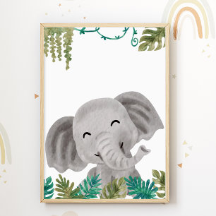 Affiche de nursery éléphant pour chambre d'enfants