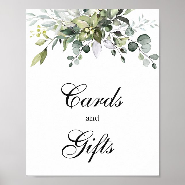Affiche de pancarte Cartes et Cadeaux Eucalyptus (Devant)