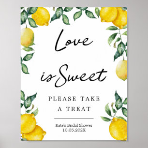 Affiche de pancarte de citrons doux d'amour