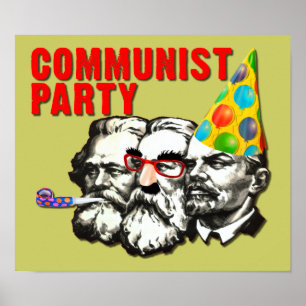 Affiche de pancarte de parodie drôle du Parti comm