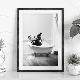 Affiche de panda dans une baignoire