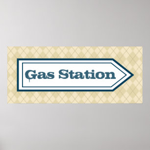 Affiche de panneau de station-service