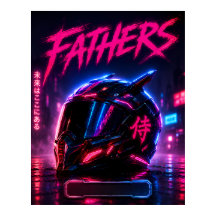 Affiche de papa motard cyberpunk