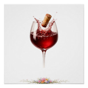 Affiche de papier peint éclaboussure de verre à vi