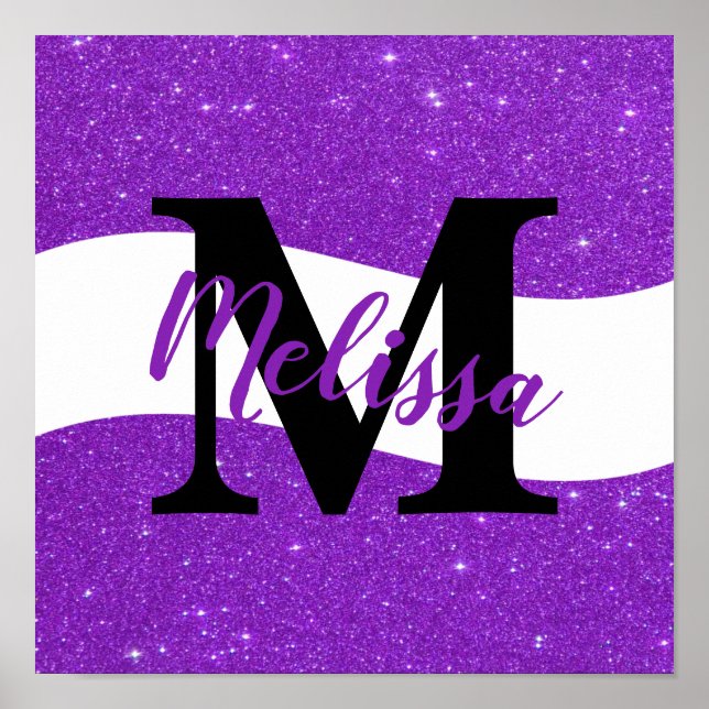 Affiche de parties scintillant personnalisée (Devant)