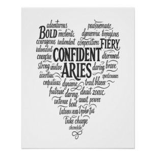 Affiche de paysage brillant Bélier Nuage de mots