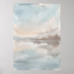 Affiche de paysage brumeux neutre et doux
