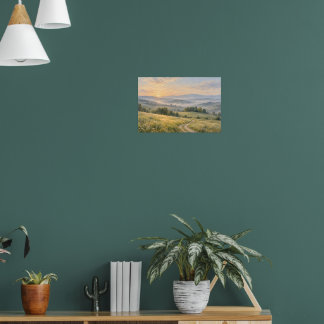 Affiche de paysage de lever de soleil dans la camp