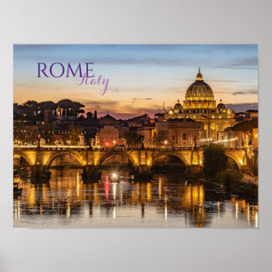 Affiche de paysage panoramique de Rome Italie