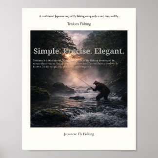 Affiche de pêche Tenkara – Pêche à la mouche japon