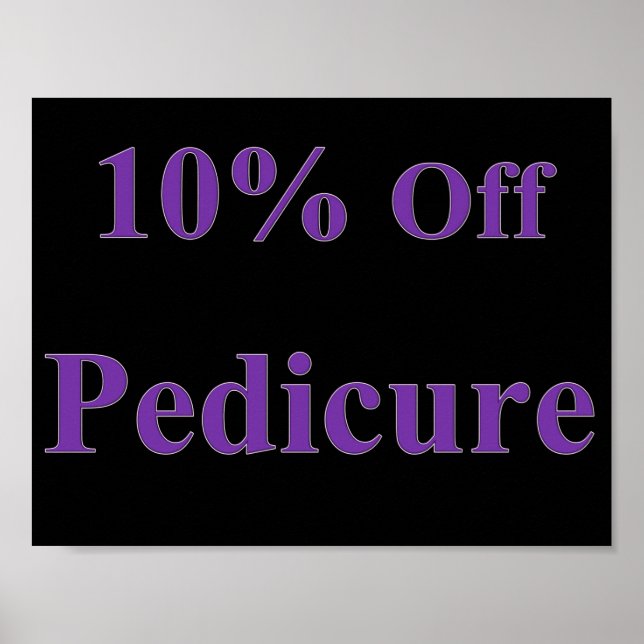 Affiche de pédicure mat à 10 % de réduction (Devant)
