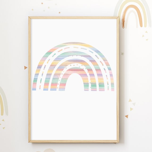 Affiche de pépinière arc-en-ciel pastel pour chamb (Créateur téléchargé)