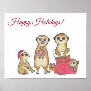 Affiche de pépinière d'animal de Noël personnalisé