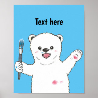 Affiche de pépinière d'animaux d'ours polaire pers