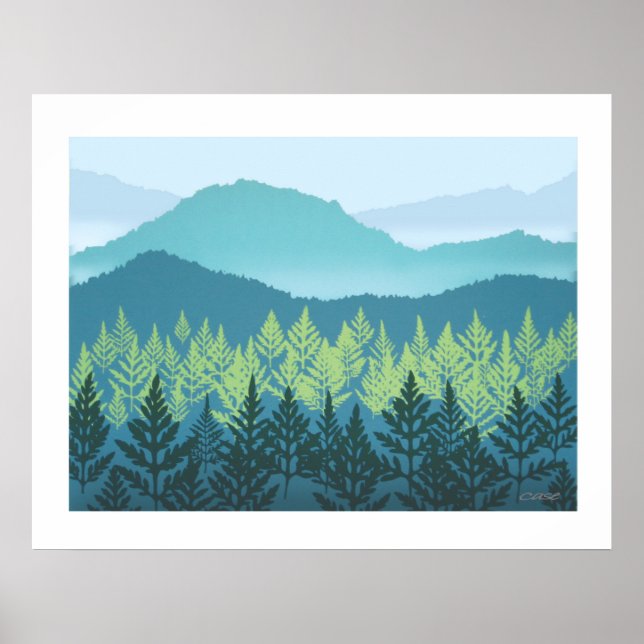 Affiche de pépinière de montagne (Devant)