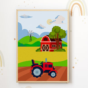 Affiche de pépinière de tracteur décoration de cha