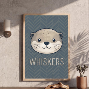 Affiche de pépinière de typographie de moustaches 