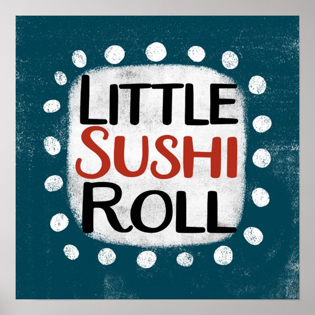 Affiche de petite roulade de sushi sur le mur (Devant)
