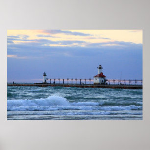 Affiche de phare de St Joe du lac Michigan