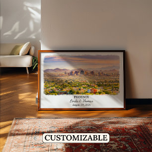 Affiche de Phoenix Arizona, Aquarelle, Sur mesure