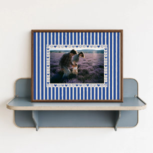 Affiche de photo de cœur bleu foncé - Cadeau perso