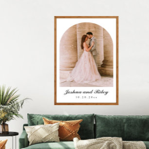 Affiche de photo de mariage classique avec design 