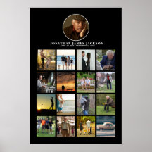 Affiche de photo de mémorial funéraire Célébration