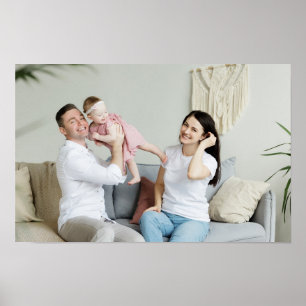 Affiche de photo personnalisée pour famille heureu